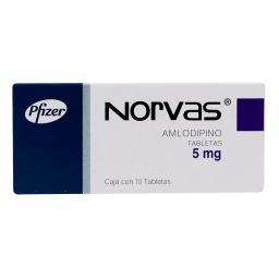 Buy Norvas 5 mg - Amlodipine - Pfizer