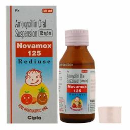 Buy Novamox Mixture 125mg - Amoxycillin Trihydrate - Cipla, India