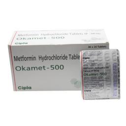 Buy Okamet 500 mg  - Metformin Hydrochloride - Cipla, India