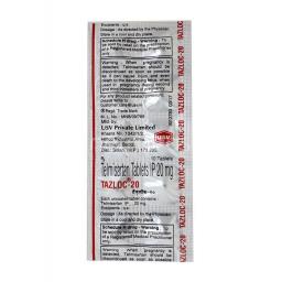 Buy Tazloc 20 mg  - Telmisartan - USV Limited, India