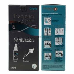Buy Tugain Solution 5% 60 ml - Minoxidil - Cipla, India